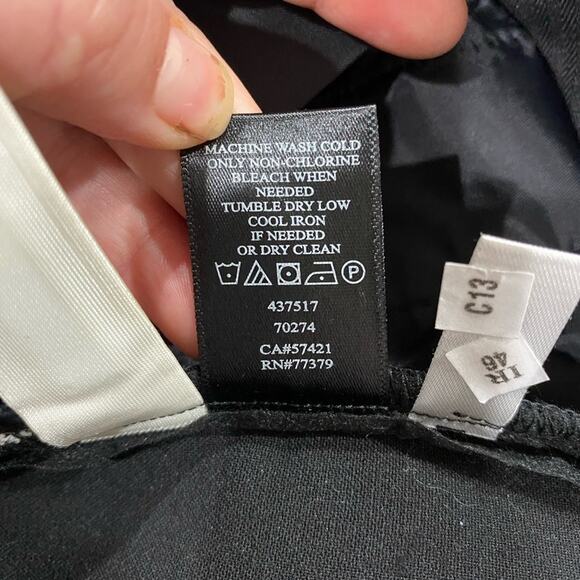 Ann Taylor Devin Gingham Pants Size 8 Black White Stretch Workwear Preppy Chic - Picture 8 of 8